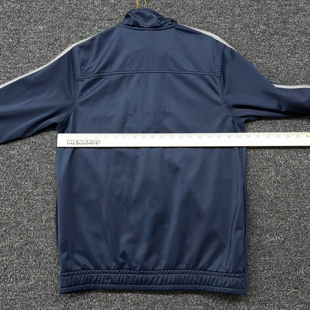 Starter Mens Track Jacket Navy Blue White Stripe Full Zip Mock Neck Size M